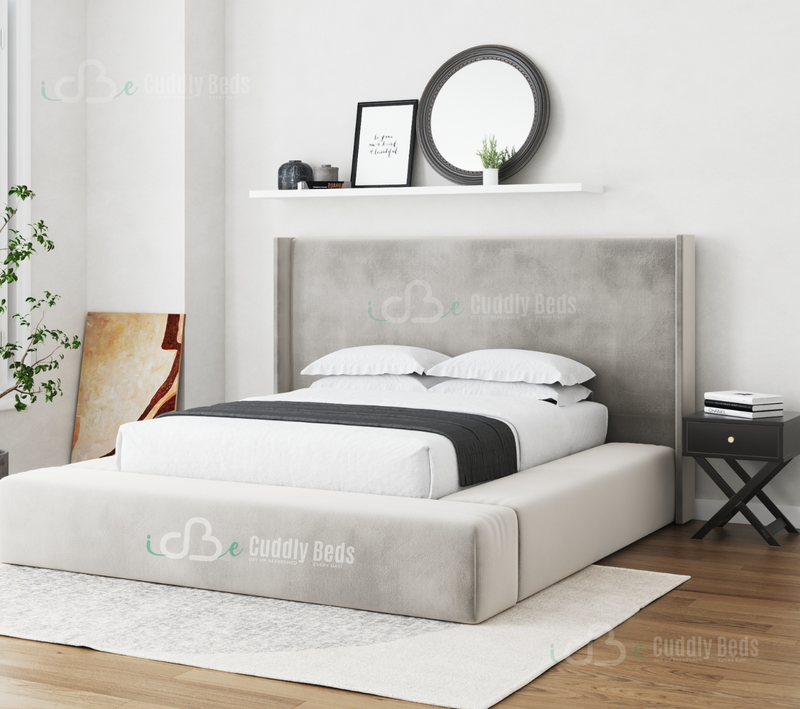 Fia Wingback Upholstered Bed Frame With Storage Options