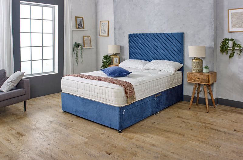 ZEBRA STRIPED DIVAN BED WITH MATTRESS & HEADBOARD OPTIONS
