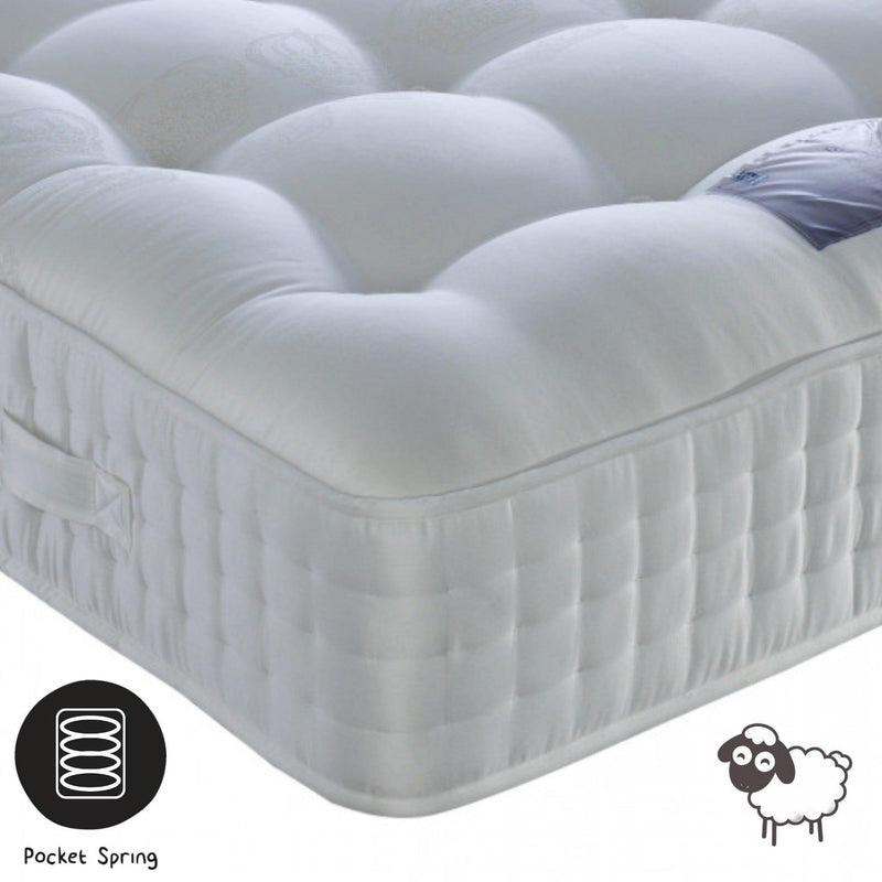 Elizabeth 3000 Pocket Sprung Wool Mattress - Cuddly Beds