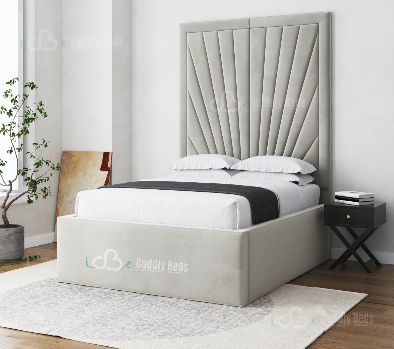 Roisin Sunrise Upholstered Bed Frame With Storage Options