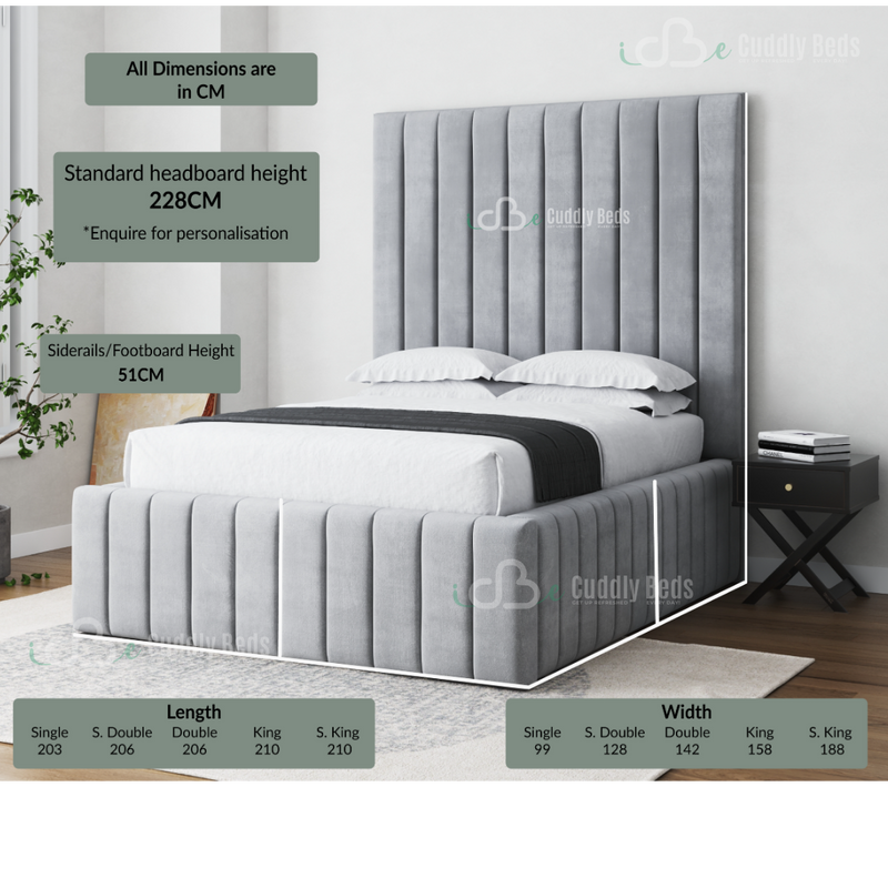 Iris Upholstered Bed Frame With Storage Options