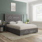 Rhian Wingback Upholstered Bed Frame With Storage Options