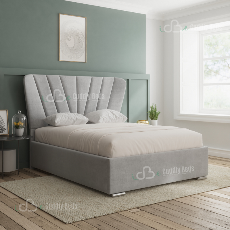 Darcy Wingback Upholstered Bed Frame With Storage Options