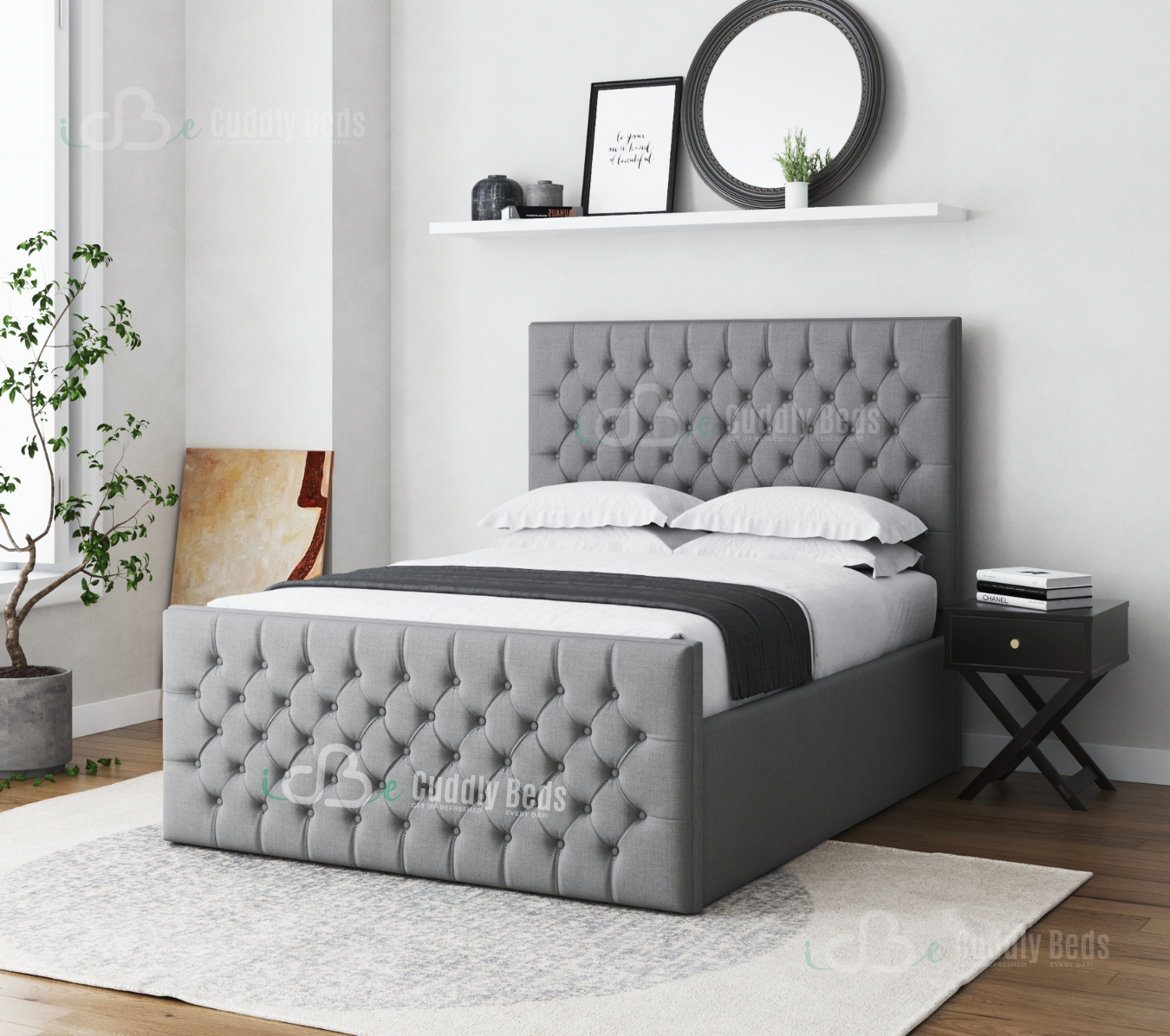 Valentina Chesterfield Upholstered Bed Frame With Storage Options