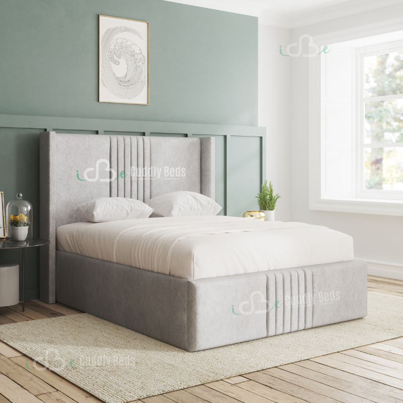 Cillian Wingback Upholstered Bed Frame With Storage Options