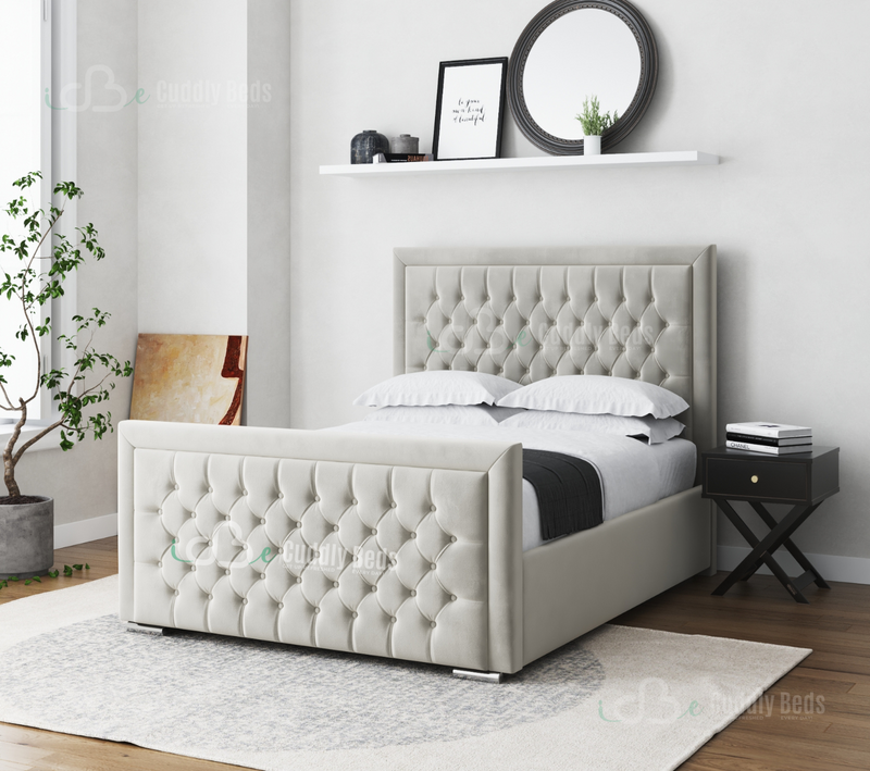 Derry Chesterfield Upholstered Bed Frame With Storage Options