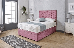 DAISY ARROW OTTOMAN DIVAN BED WITH FLOOR STANDING HEADBOARD & MATTRESS OPTIONS