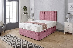 FLORENCIA OTTOMAN DIVAN BED WITH FLOOR STANDING HEADBOARD & MATTRESS OPTIONS