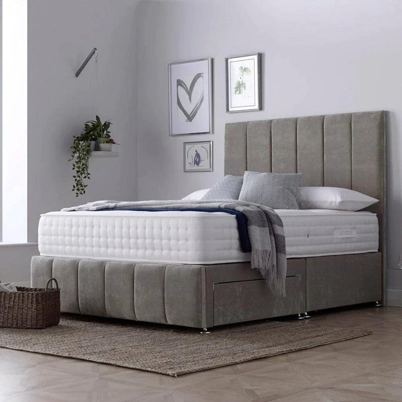 Amelia Panel Divan Bed with Headboard, Footboard and Mattress options - Cuddly Beds Ireland