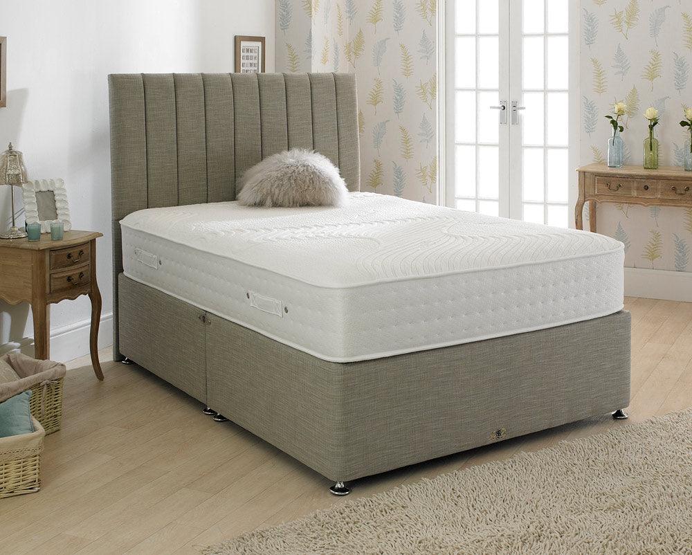 Molly Panel Divan bed with headboard and mattress options - Cuddly Beds Ireland