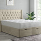 CHARLOTTE CHESTERFIELD WINGBACK OTTOMAN DIVAN BED WITH HEADBOARD & MATTRESS OPTIONS