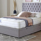 Darwin Chesterfield Ottoman Divan Bed with Floor Standing Headboard & Mattress Options - Cuddly Beds