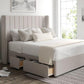 Penelope Panel Wingback Divan bed with Floor Standing Headboard & Mattress Options - Cuddly Beds